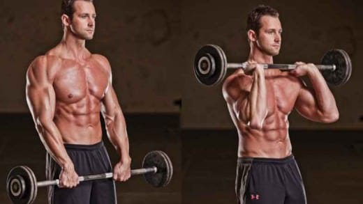 reverse barbell curl